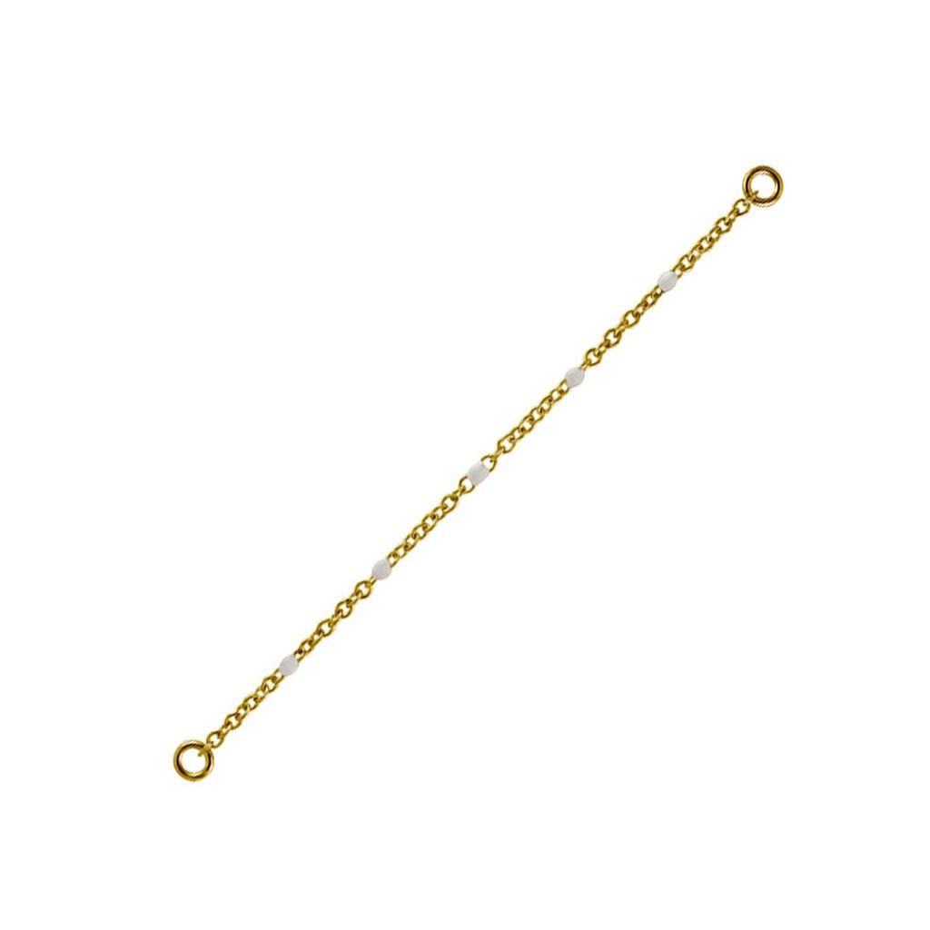 Chain - White Beads - Gold - D-023 50 Mm
