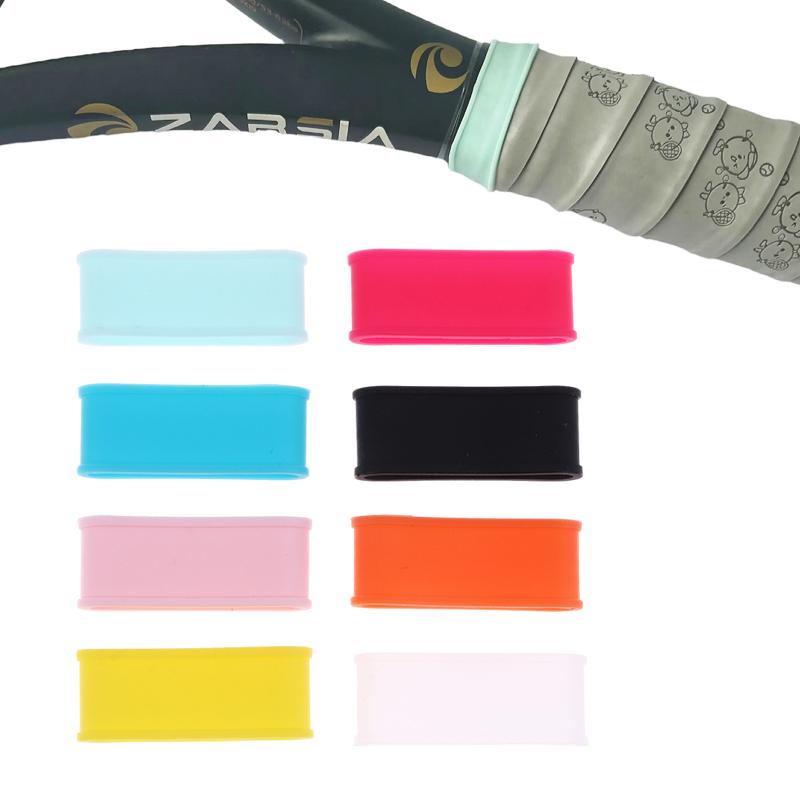 4Pcs Silicone Tennis Racket Grip Ring Handle Closure Rubber Sweat-absorbing Band Elastic Fixed Stretchable Tennis Accessories