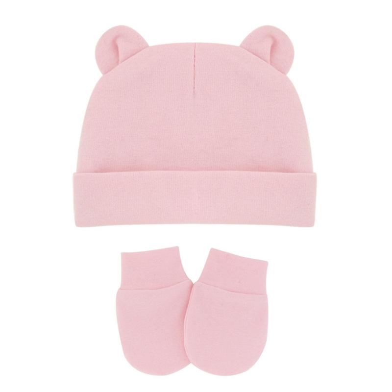 Baby Hat Glove Set Soft Newborn Mittens Girl Boys Knitted Toddler Infant Winter Cute Bear Ears Beanie Cap Gifts 0-1 Year