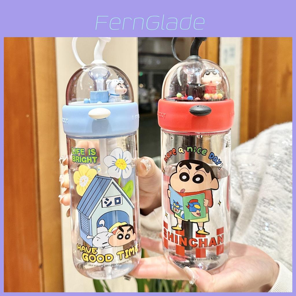 Crayon Shin Chan Tritan Kids Drinking Cup With Straw For Outdoor Travel And Gift