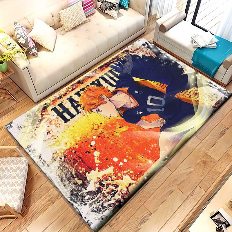 Cartoon Haikyuu Hinata Shoyo Volleyball Anime Living Room Non-Slip Area Rug Soft Carpet for Bedroom Kids Sofa,Home Decor Doormat