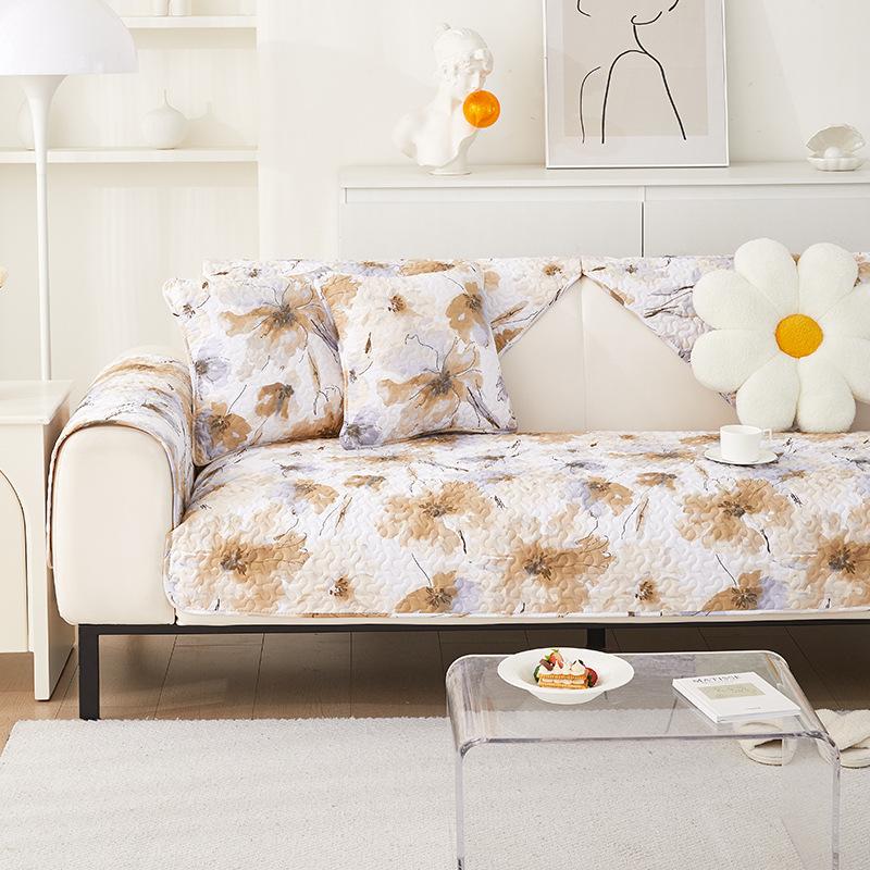 Prosty Materiał Nowoczesna Bawełniana Twill Cztery Pory Roku Antypoślizgowa Poduszka Pokrowiec na Sofę