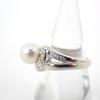 [Pre-owned] POLA/Pt900 Akoya Pearl/Diamond Ring/Size 12/j36-1