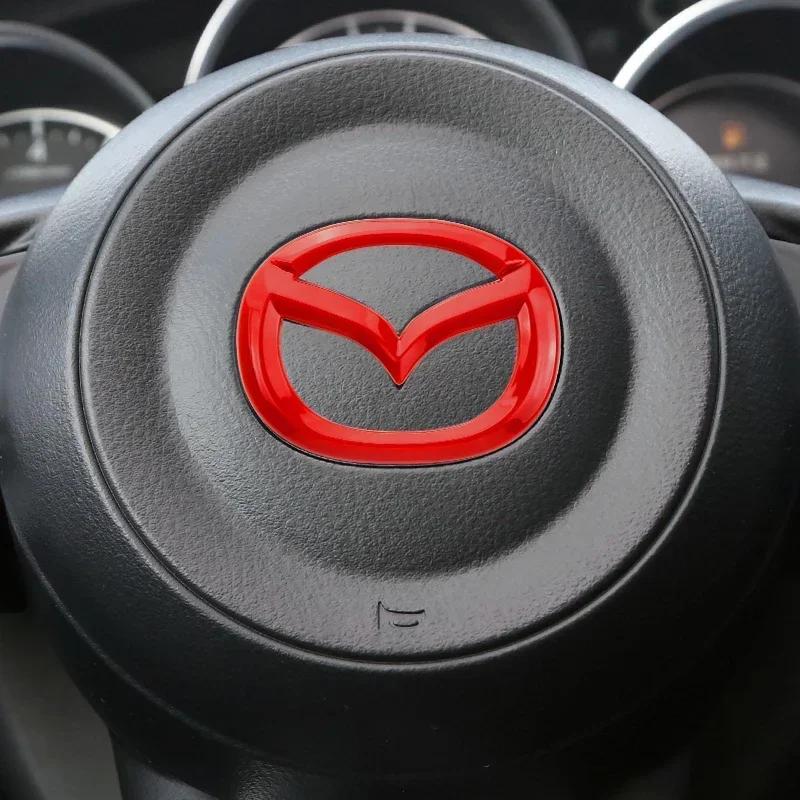 2025 Hot Car Steering Wheel Sticker Emblem Decal Badge Decoration Accessories For Mazda 3 Axela 6 Atenza CX-5 2 Demio CX-3 CX-30