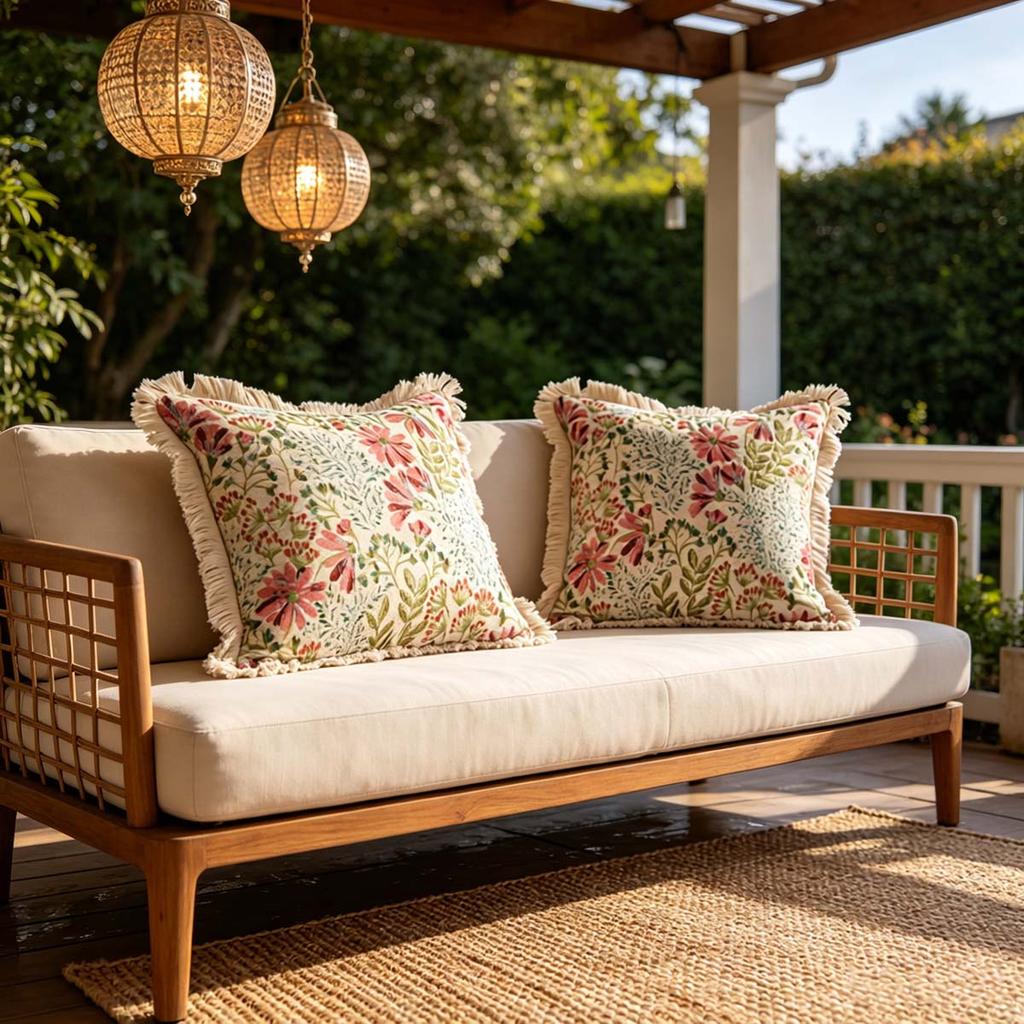 Indoor Living Room Outdoor Patio Decoration Tassel Modern Farmhouse Design Washable Square Cushion Throw Pillow Covers