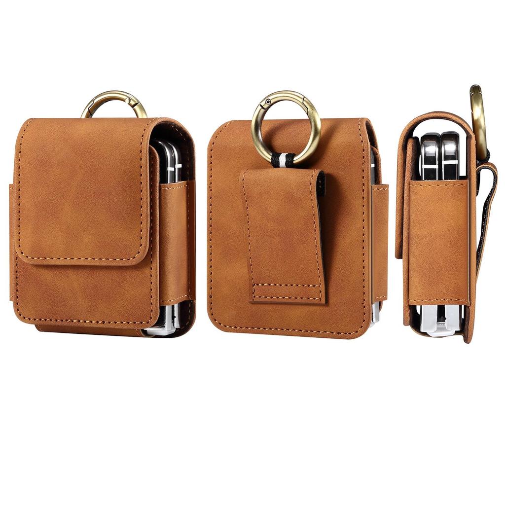 Leren magnetische riemclip telefoonhoesje heren heuptas voor Samsung Z Flip6 Flip5 Moto Razr Oppo Vivo Tecno Honor Galaxy Flip 6 5 4 3 holster pouch cover