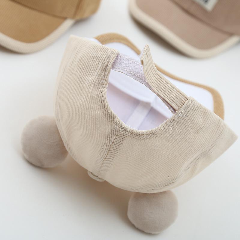 Cartoon Bear Ear Baby Baseball Hat Spring Cotton Toddler Boy Girl Duck Tongue Cap Korean Solid Color Kids Sun Visor Hats