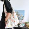 Ins Style Fresh Artistic Flower Bag Thin Cotton Cloth Three-color Small Floral Shoulder Canvas Vest