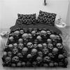3D printed Gothic skull rose microfiber duvet cover soft and comfortable 3-piece bedding set with zipper and 2 pillowcases