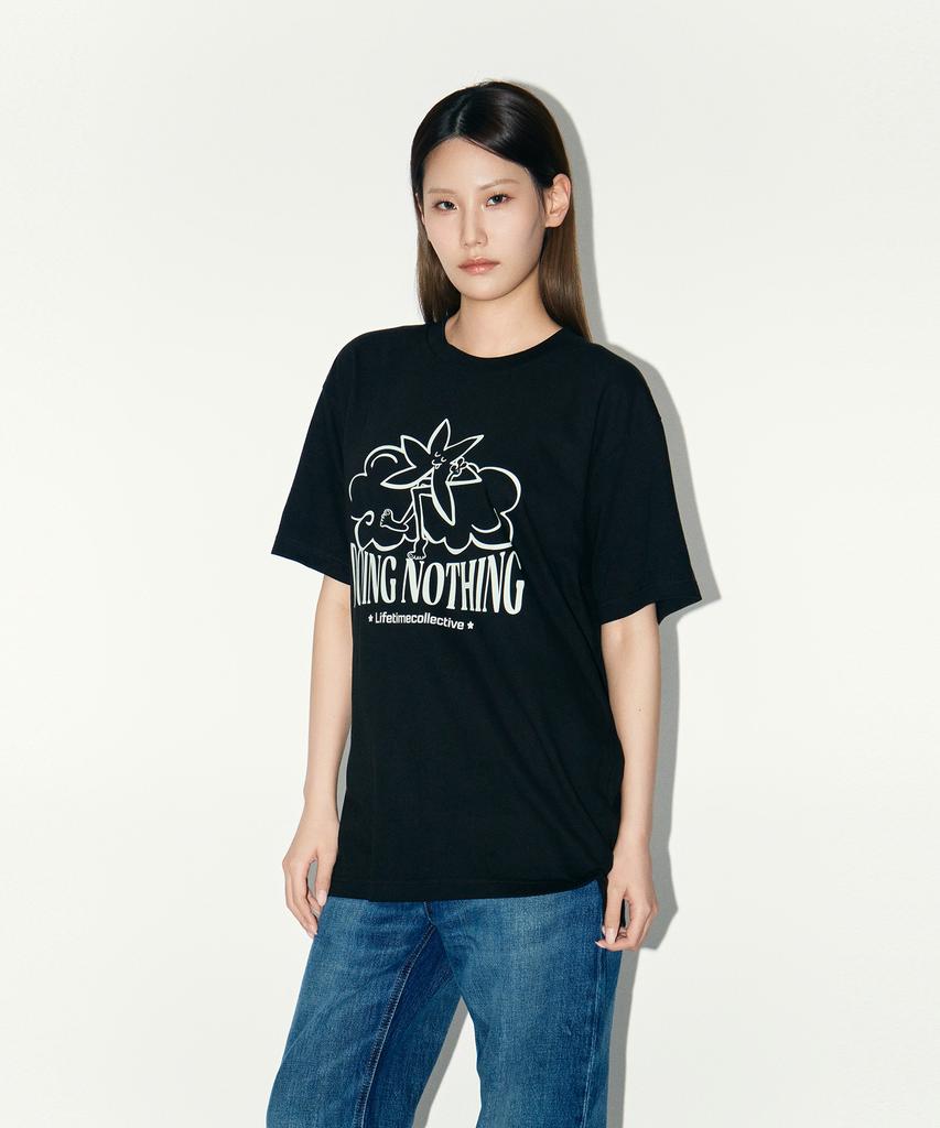 Laipeutaimkollegtibeu Doing Nothing Short Sleeve T-Shirt Black
