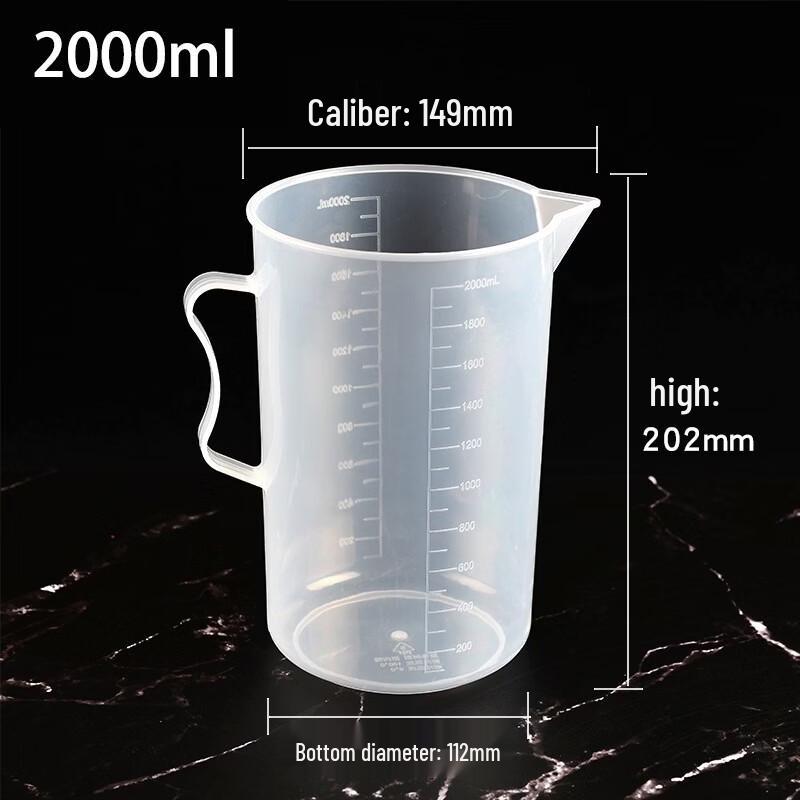 Yicang 2000ml PP Plastic Measuring Cup with Handle (Pack of 10)