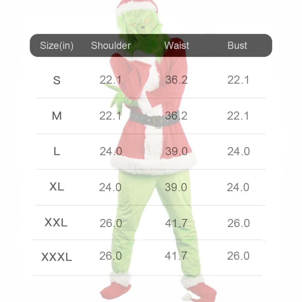 Christmas Family Cosplay Costumes Grinchy Green Monster Cute Role Play Outfit Birthday Party Jumpsuit Dress Up Halloween Pajamas