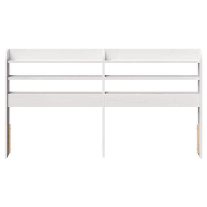VidaXL Headboard with Shelves White 135 Cm Solid Pine Wood, Wooden Headboard, Headboard with Storage, Headboard 850954
