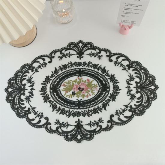 Vintage Floral Lace Tablecloth Handwoven Hollowed-Out Design For Elegant Home & Living Room Decor Perfect For Coffee Tables Coffee Tablecloth