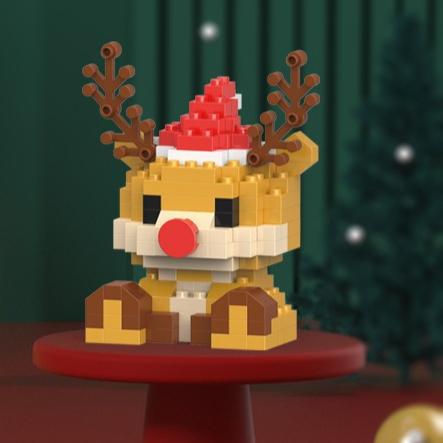 Christmas Series Gift Santa /Claus/ Snowman Reindeer Building Blocks Educational Assembly Festive Toy