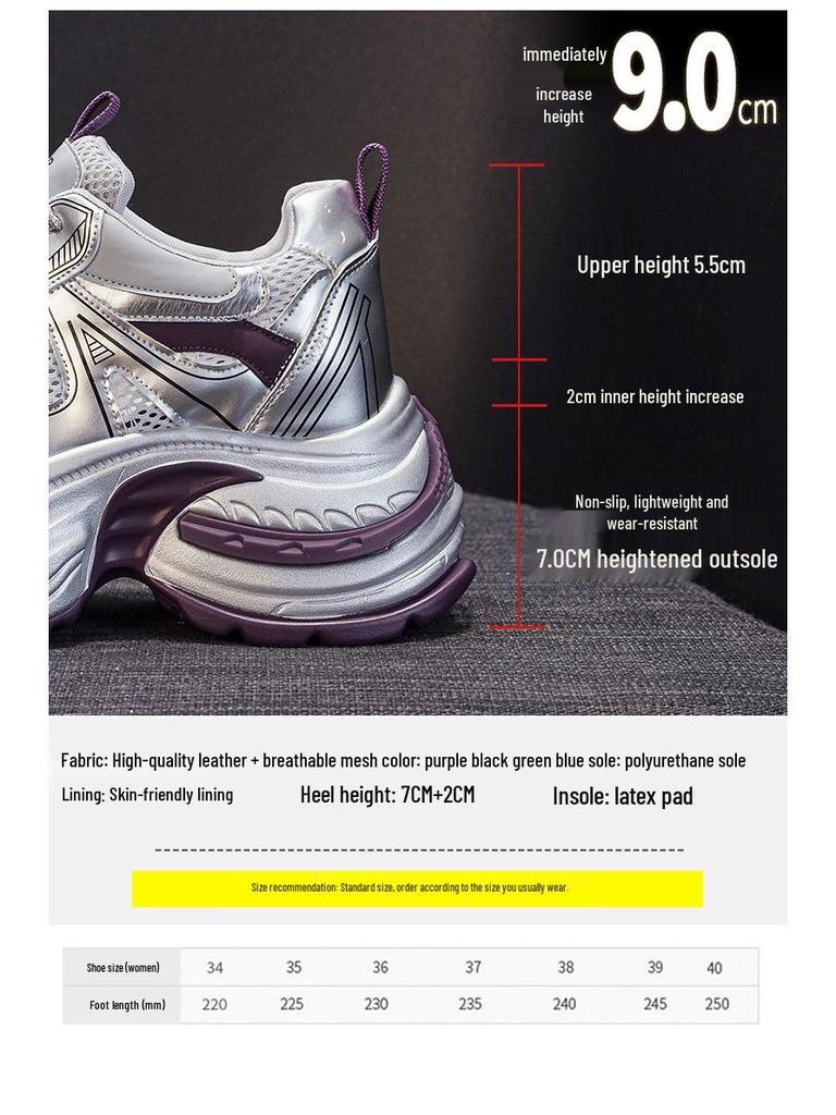 Women's Petite Mesh Breathable Platform Sneakers, Summer 2025 Fashion Casual Sport Shoes