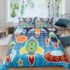 For Kids Boys Girls Bedroom Decor - Rocket Astronaut Space Theme Duvet Cover Set King Queen Full Size Polyester Comforter Cover