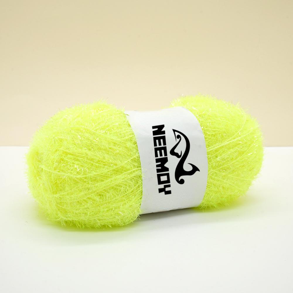 100g/200M Glass Silk Yarn for Hand Knitting Korean Dish Towel Wool Yarn and Crochet Doll Scarf Sweater Gold Silk Thread