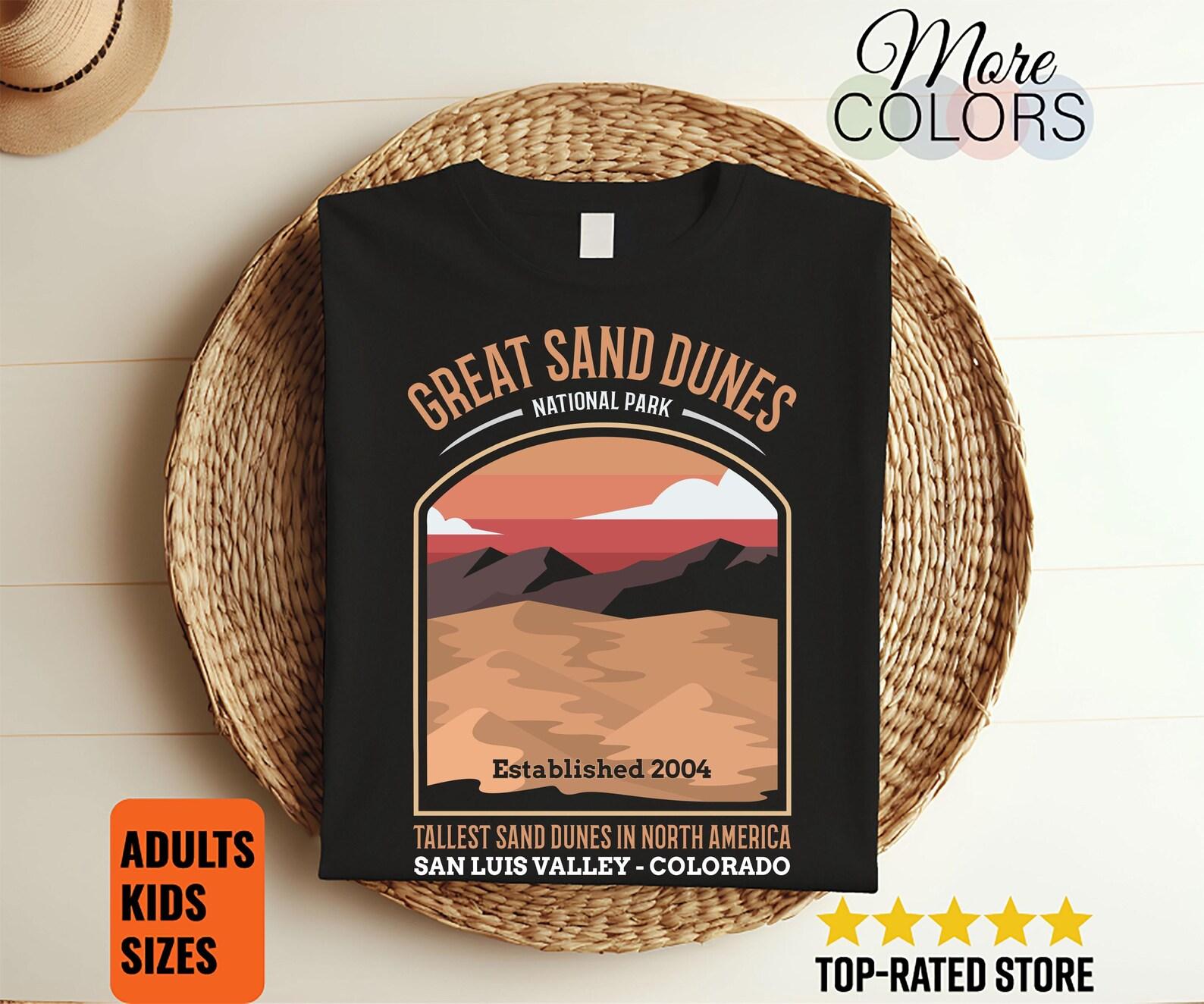 Great Sand Dunes National Park US Vintage T-Shirt, USA Colorado Parks Lover Gifts, Adventure Outdoors, Camping Hiking, Backcountry Travel, 120