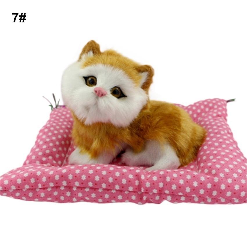 Lovely Simulation Animal Doll Plush Sleeping Cats Toy with Sound Kids Toy Birthday Gift Doll Decorations Stuffed Toys