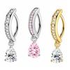 Butterfly Gem Navel Piercing Stainless Steel Shiny Body Jewelry Zircon Belly Button Rings  Stylish