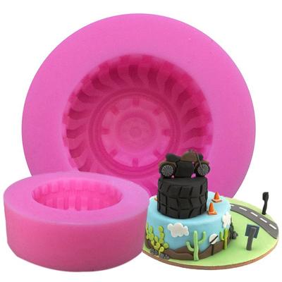 Runde Reifenform Silikonform Fondant Kuchen Dekorieren Werkzeuge 3D Autoräder Schokoladenformen