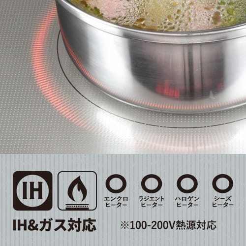 Wahei Freize SRB-1391 Stainless Steel One-handed Pot for Slow Simmering Cooking, 14cm with Glass Lid, Compatible with IH and Gas, Simmering and Boilin