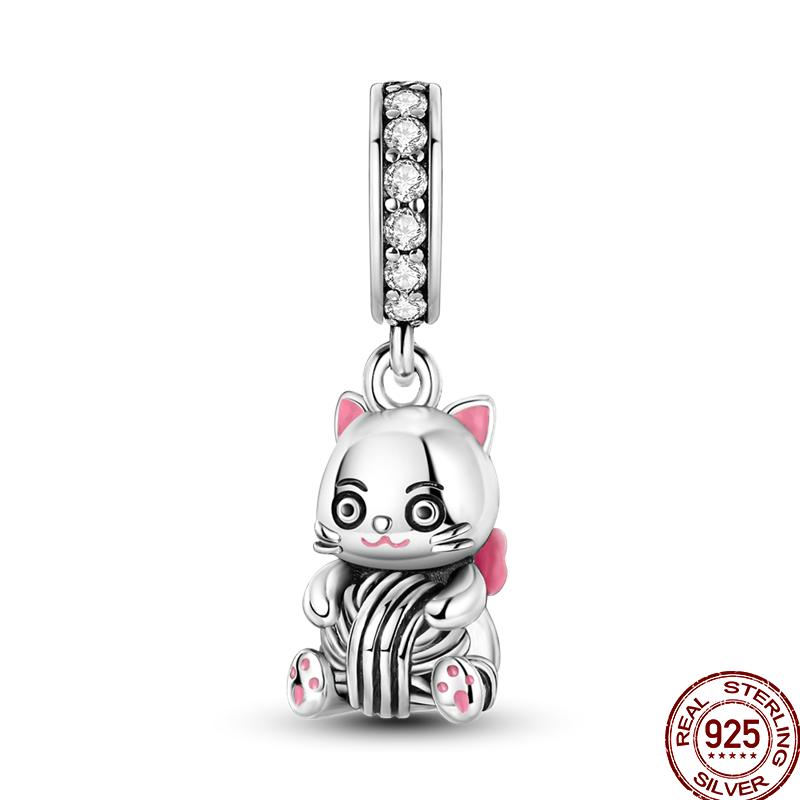 100% Copper Cute Pet Animal Owl Cute Puppy Pink Kitten Charm Beads Suitable For 3Mm Original Bracelet Diy