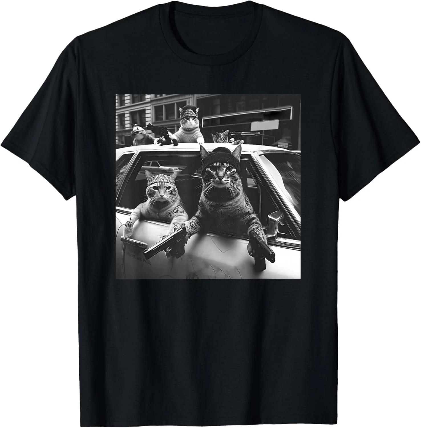 Funny cat Gang Vintage Gift Unisex T-Shirt 4XL