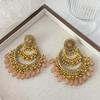 Silver Needle Diamond-Inlaid Acrylic Tassel Earrings: Luxurious Ethnic Style Studs for Women