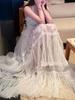 LIN BOUTIQUE Water Glow Lace Patchwork Halter Dress