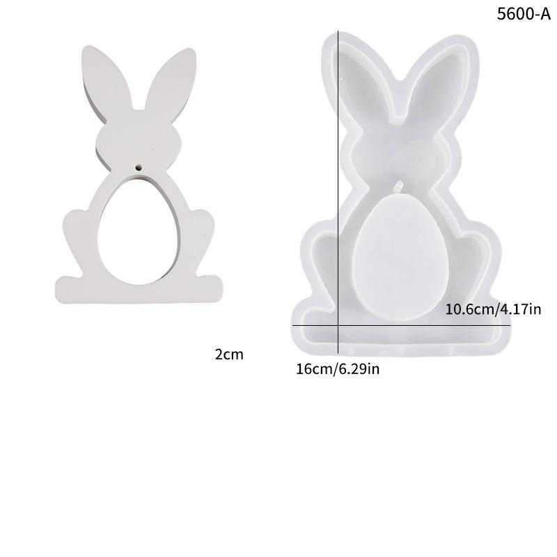Easter Bunny Hanging Ring Mold Rabbit Easter Egg Mushroom Tag Plaster Hanging Ornament Easter Decor Silicone Mold