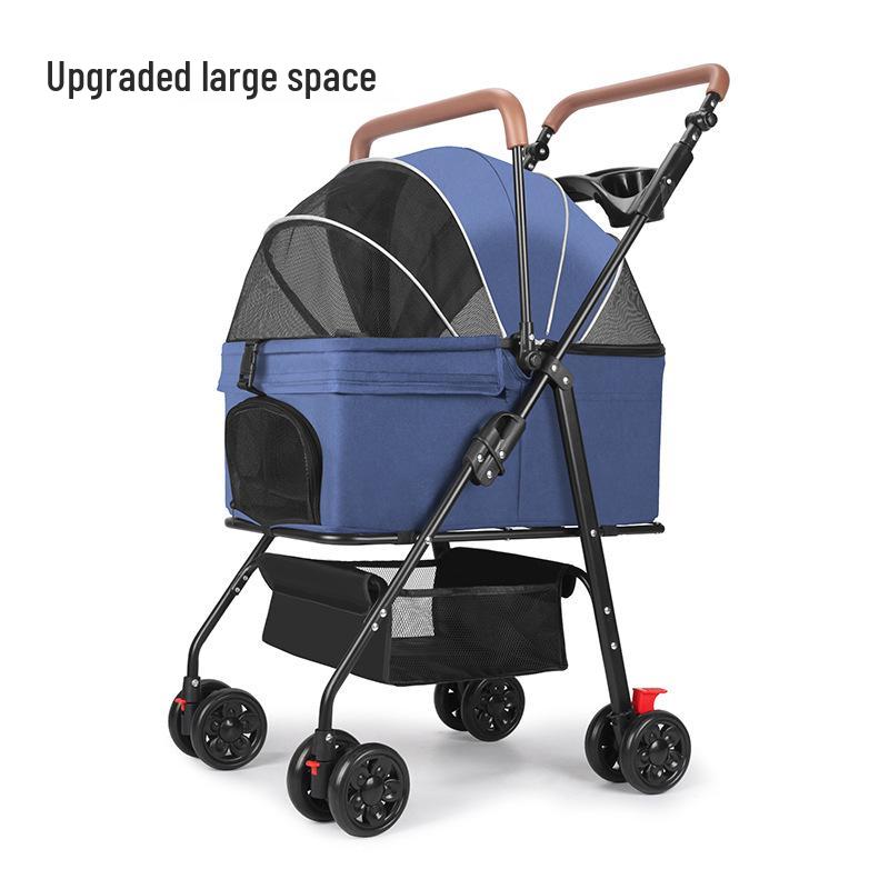 Foldable Pet Stroller for Dogs and Cats - Cross-Border Export