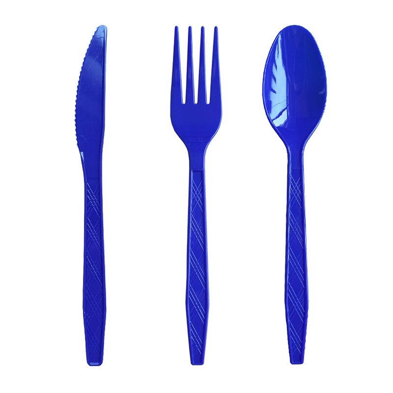 Disposable Knife Fork Spoon Cutlery Set Pink Blue Disposable Tableware Birthday Party Decorations Wedding Baby Shower Supplies