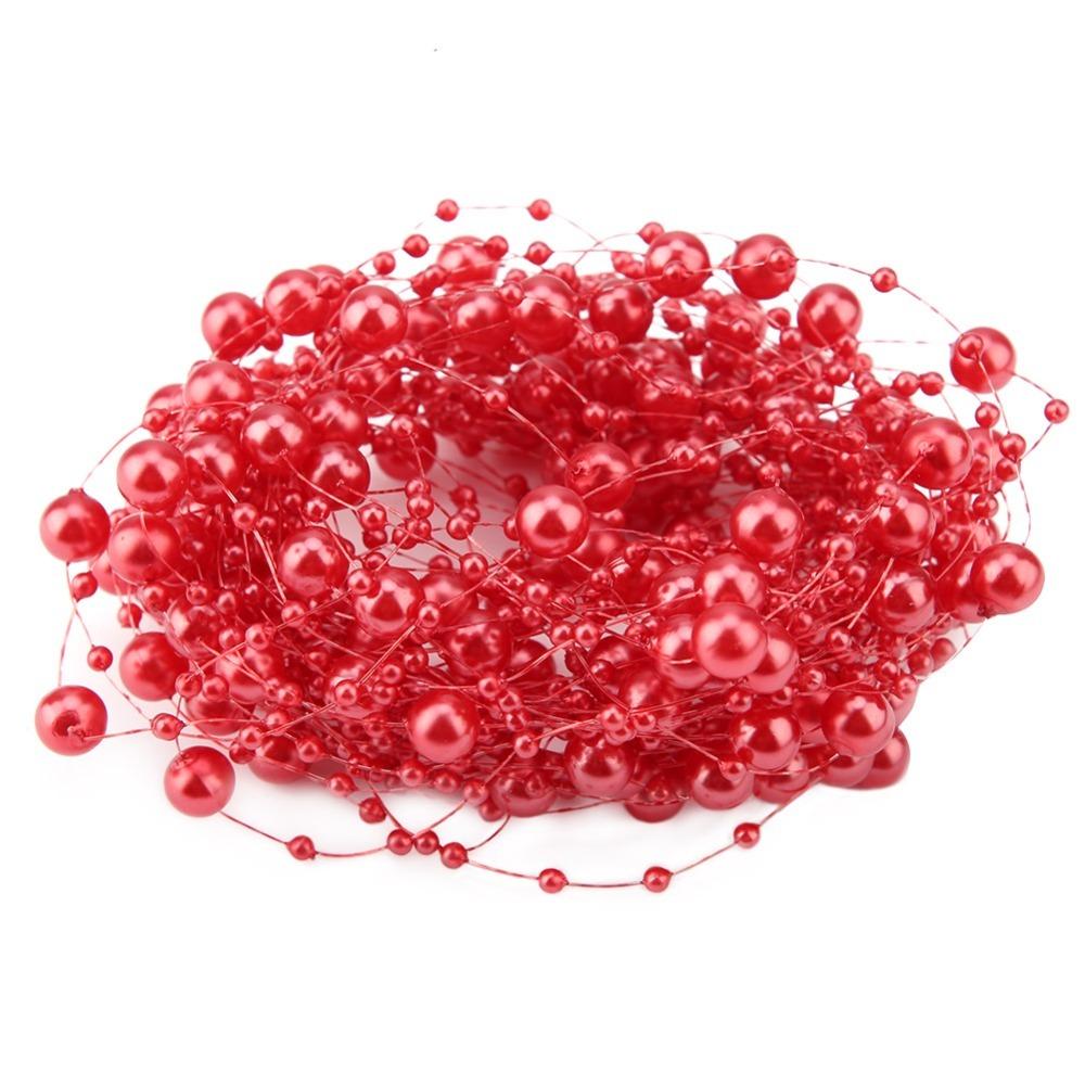 Garlands 10M Fishing Thread Pearls 3+8mm Plastic Pearl Beaded Chain Artificial Pearls Beads Bridal Bouquet