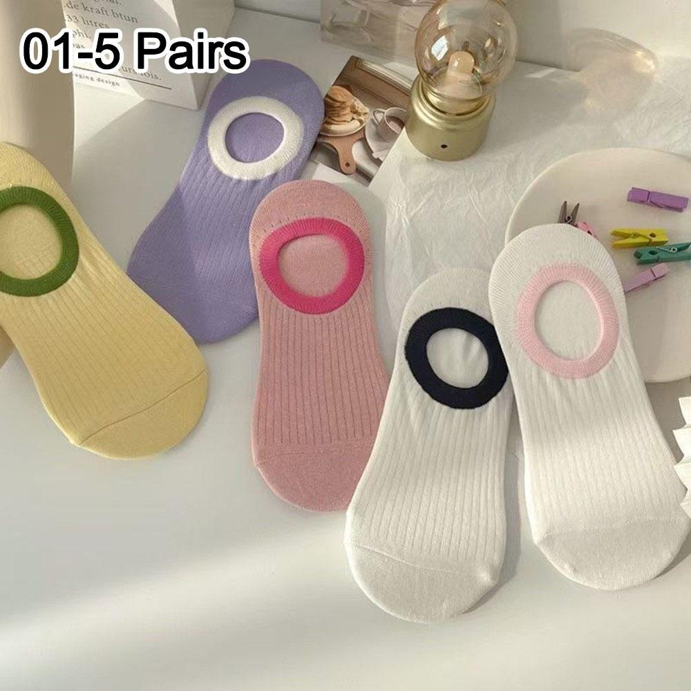 Breathable Ankle Socks Stay-Up Heel Sports Socks New Short Socks  Spring Summer 01-5 Pairs