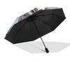 1 Stück Sternennacht Eule Automatisches Aufklapp-Regenschirm - 3-fach Design, 8-Speichen Eisenrahmen, Outdoor, Festliches Geschenk für Fans, Reisende, Tägliche Nutzung.SS058