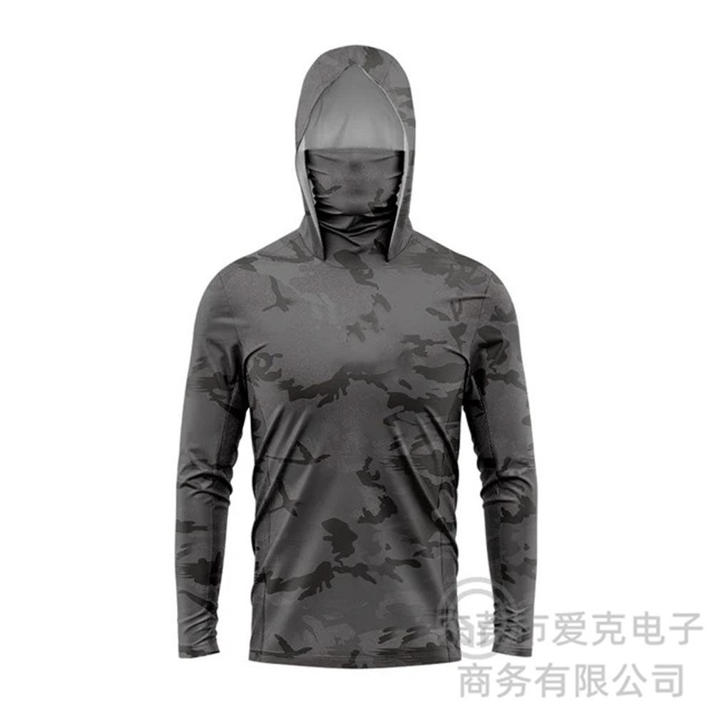 Fishing Suit Men's Summer Outdoor Fishing Suit Hooded with Mask Fishing Shirt Quick Drying Breathable Sunscreen
