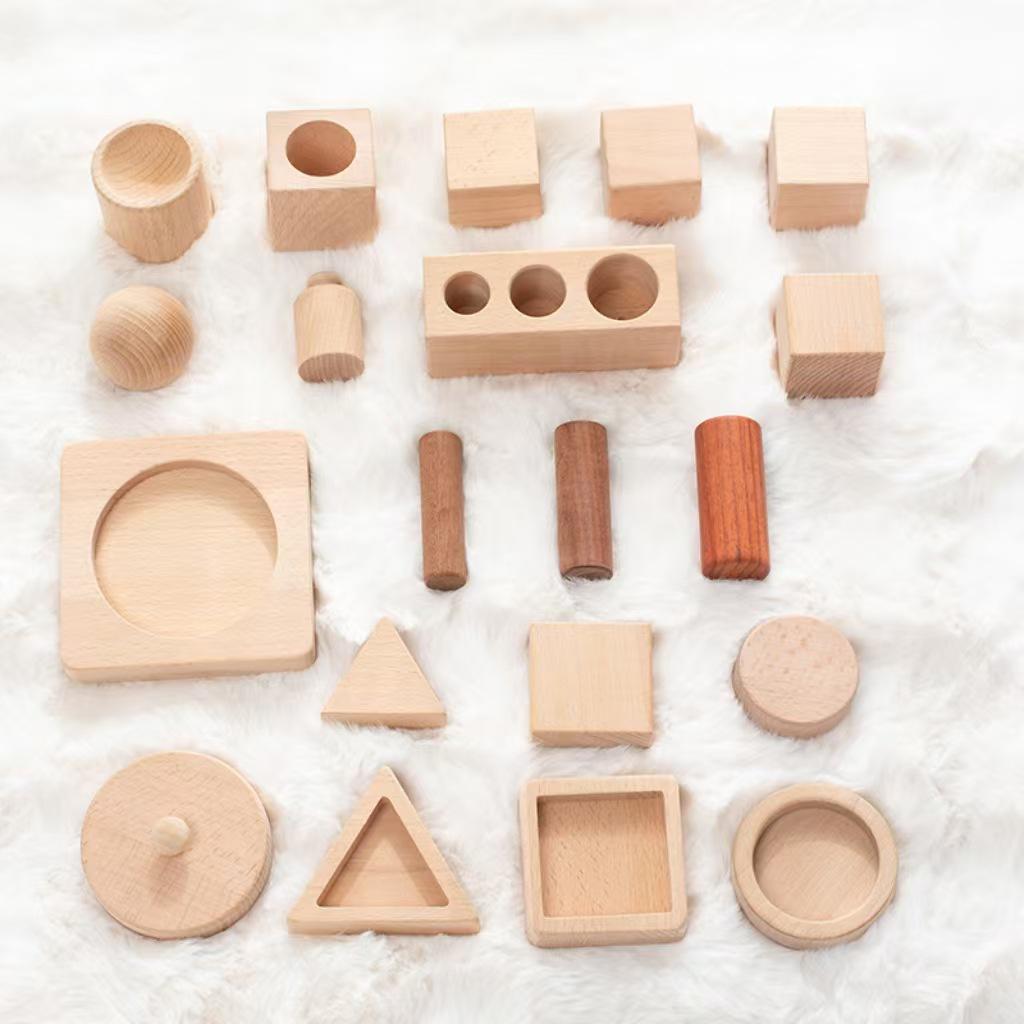 Montessori Early Education Wooden Building Blocks for Children Aged 0-3