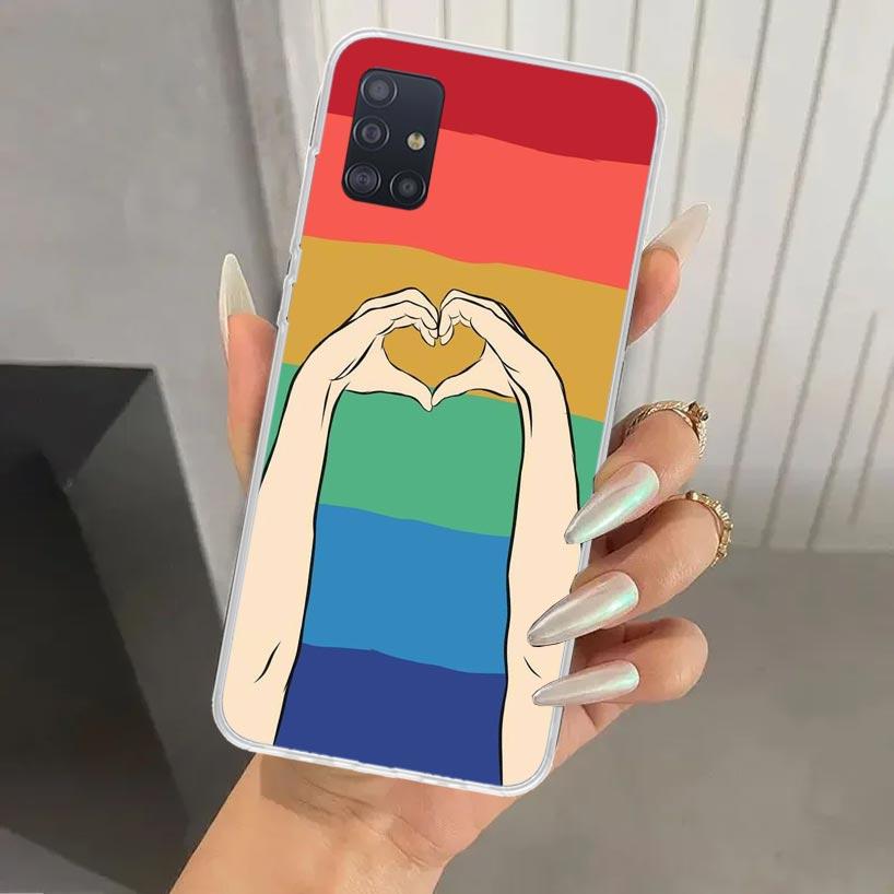 Love Is Love LGBT Rainbow Phone Case for Samsung Galaxy A52 A32 A22 A12 A02S A50S A30S A10S Note 20 Ultra 10 Plus S10 A31 A20 A7