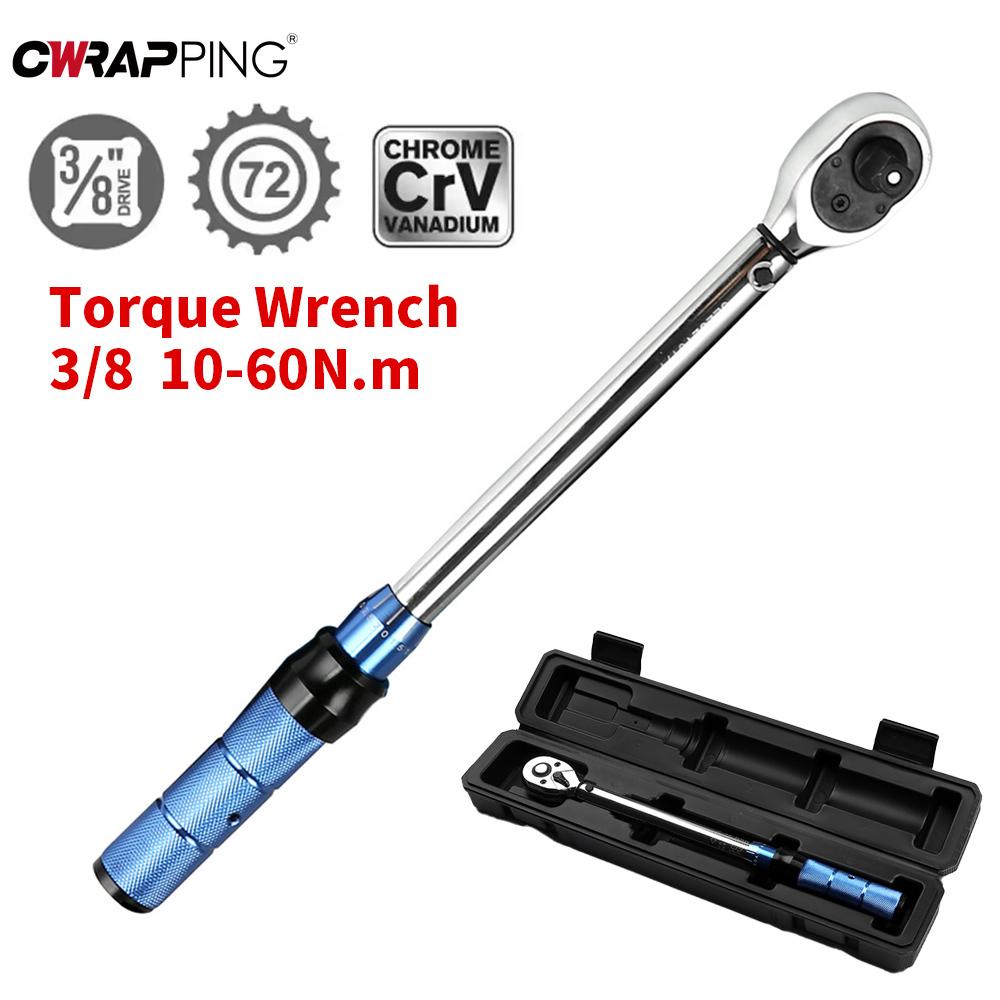 Universal Torque Wrench Set 3/8" 10-60Nm Double Scale Bike Torque Wrench Motor Bicycle Maintenance Repair Tool Kit Spanner Key