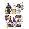 Static Glass Sticker, No Residue Reusable Window Clings, Festive Glass Decal with Halloween Dwarf Wizards Black Cats Ghosts Skeletons Pattern