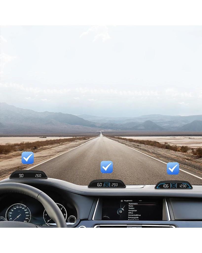 Speedometer HUD Automatic Speedometer Head Up Display GPS Onboard Computer Digital Clock Head Up Display GPS Speedometer (G3)