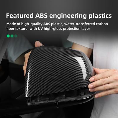 För Tesla Model 3 Model Y Bil Backspegelkåpa Auto Exteriör Tillbehör ABS Dörr Sidobackspegelskal