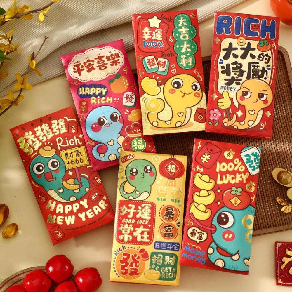 2025 Snake Red Envelopes Happy New Year Money Envelope Cute Best Wishes Red Packet