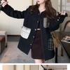 Woolen French-style Black Coat for Women, with A Sense of Design and Style, Perfect for Spring