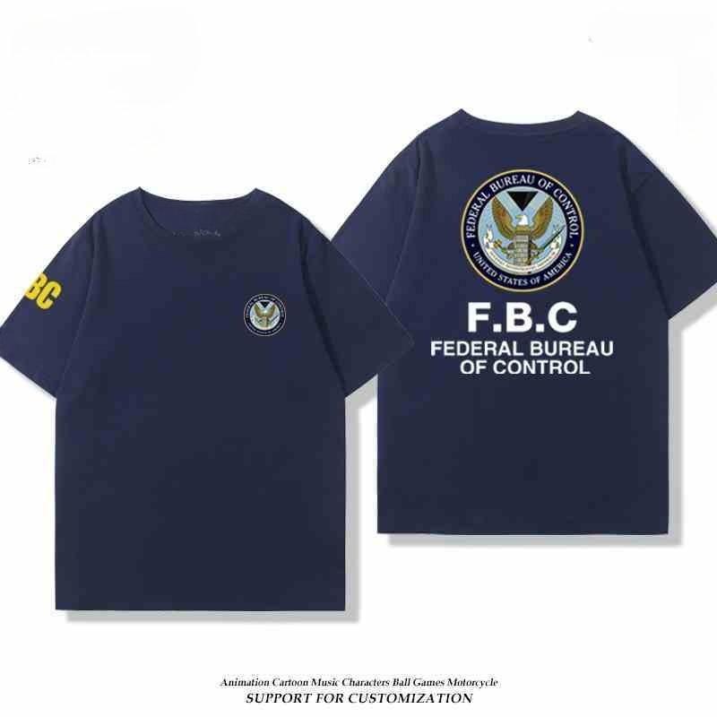 2026 Federal Bureau of Control FBC Paranormale Organisation Unisex und Damen Kurzarm T-Shirt Sommer Vielseitiges Baumwoll Oberteil