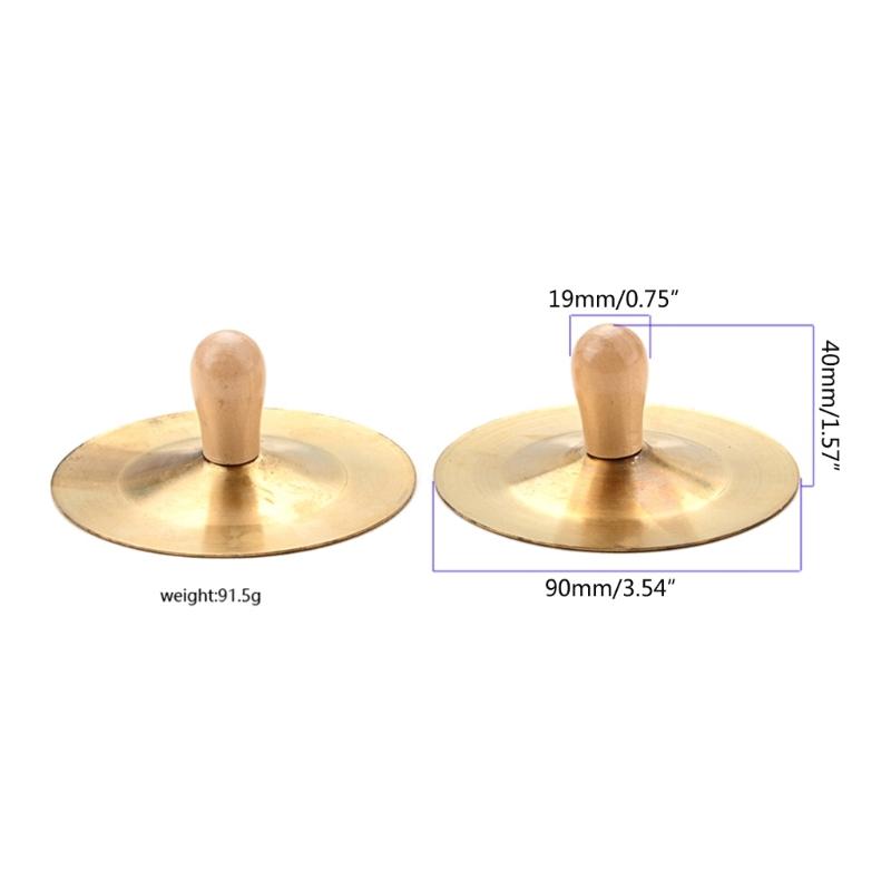 1 Pair Hand Cymbal with Knobs 3.5 In Finger Cymbal Kid Percussion-Instruments Musical Toy for Boy Girl Playing