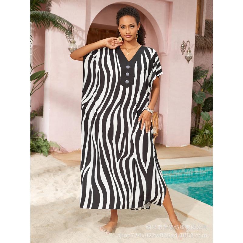 

Плюс Размер Женский Новый Пляжный Отдых V-образный Вырез Длинная Юбка Бикини Солнцезащитный Рубашка Купальник С Накидкой One Size