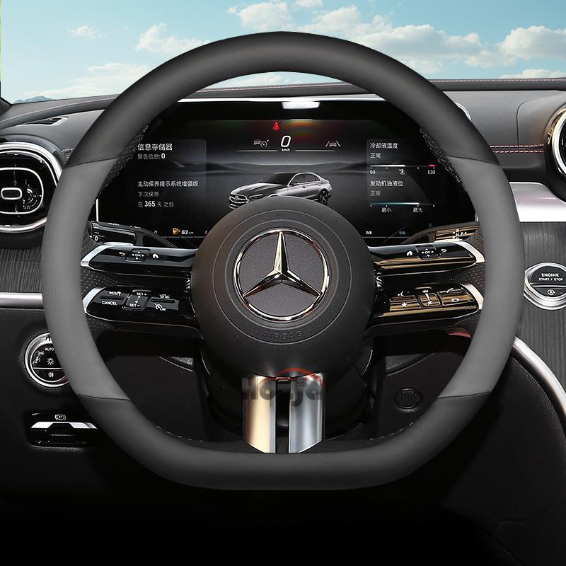 Skórzana Pokrowiec na Kierownicę Samochodową do Mercedes Benz C220 GLC W447 W124 W203 W204 W205 W218 W245 W166 W212 W210 W221 Akcesoria mo00
